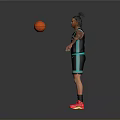 Man in Memphis Number 12 Basketball Jersey with Tattoos Holding Ball and Red Shoes