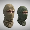 Two Khaki and Green Balaclavas With Full Head And Face Coverage