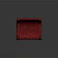 Red Patterned Single Sofa Featuring Wooden Arms and Classic Design Legs