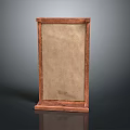 Wooden Photo Frame With Brown Border And Beige Inner Panel On Dark Reflective Surface