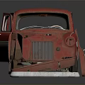 Vintage Red Car With Open Doors Hood And Exposed Interior Details