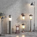 Various Outdoor Lights with Vintage Metal Designs and Warm Illumination for Garden Patio