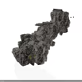 Modern Scene 3D Rock Structure Model With Detailed Stone Formation Design Elements 3d model