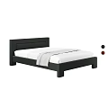 Modern Black Double Bed Frame With White Sheets And Contemporary Design 3d model