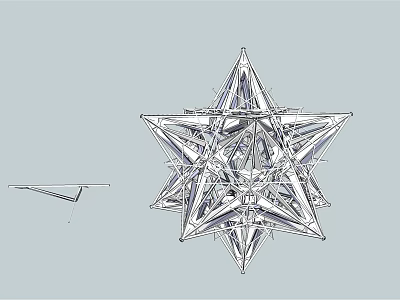 Geometric Star Shaped Landscape Sculpture With Intricate Interlaced Metal Structure Design 3d model