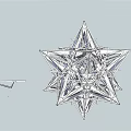 Geometric Star Shaped Landscape Sculpture With Intricate Interlaced Metal Structure Design