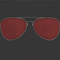 Stylish Aviator Sunglasses With Red Lenses Silver Frame And Orange Temples