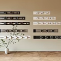 Modern Wall Mounted Switch Panels With Various Circular Button Designs In Black And White 3d model