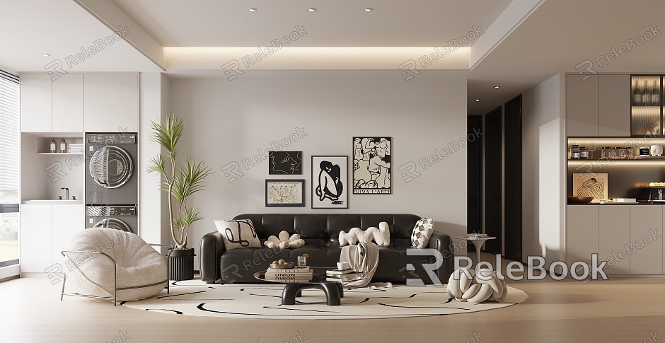 Modern living room leather sofa model