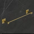 Elegant Golden Wall Lamp Mounted On Dark Gray Marble Textured Wall