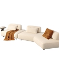 Modern Cream Style Sofa Living Room Sofa Multi-Person Sofa Three-Person Sofa Sofa in-line Sofa 3d model