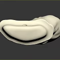 White Stone Sculpture Artwork With Smooth Surface And Small Decorative Hole Design