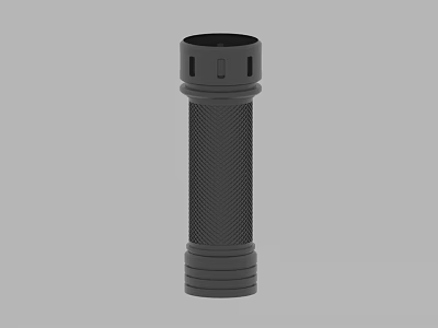 Practical Gray Cylindrical Grip Tool with Textured Surface and Ringed Edges 3d model