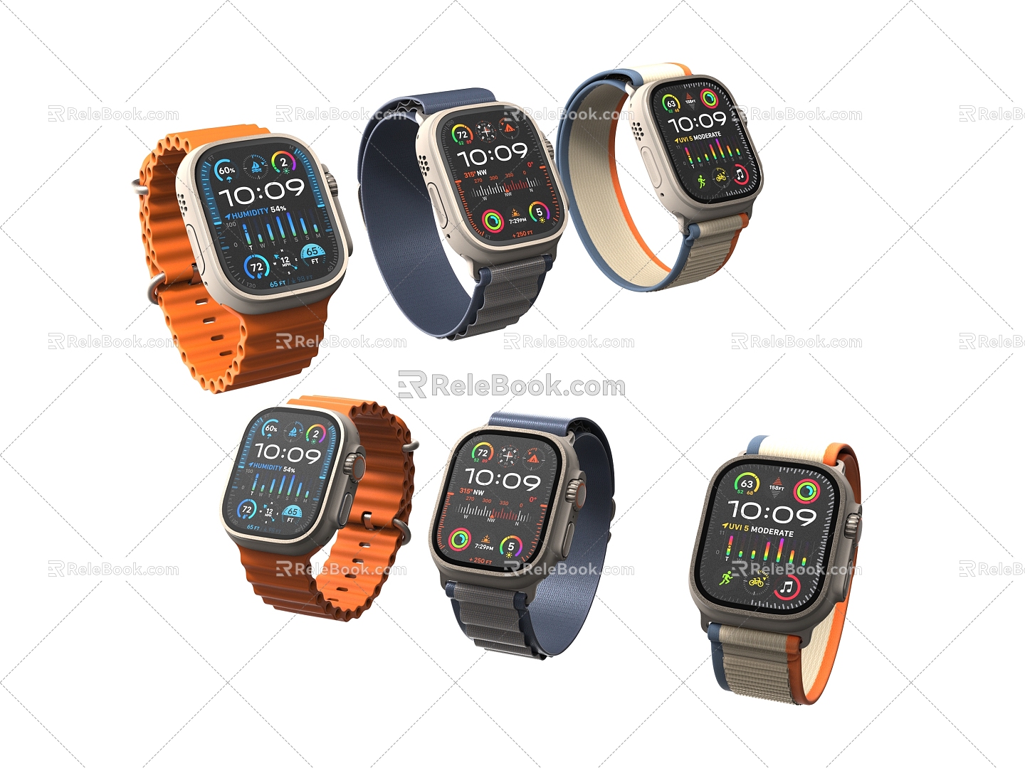 Modern smart watches 3d model