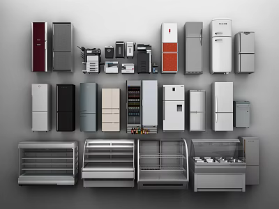 Smart Machines Featuring Modern Refrigerators Freezers And Display Cases In Various Styles 3d model