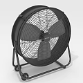 Black Industrial Floor Standing Air Cooler Fan With Wheels And Mesh Guard