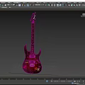 Dark Red Electric Guitar With Art Supplies Painted Designs And Decorative Stickers