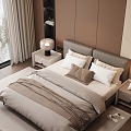 Modern Home Bedroom Double Bed Master Bedroom Ornaments 3d model