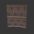 Golden Ornate Railing With Intricate Geometric Patterns And Double Layer Design