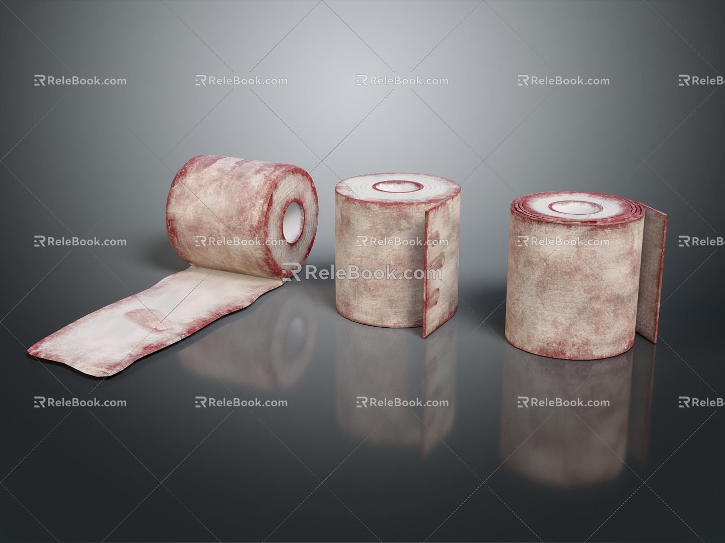 Modern bandages worn bandages 3d model