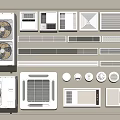 Various Types Of Air Conditioner Vents For Home Interior Including Grille And Circular Designs