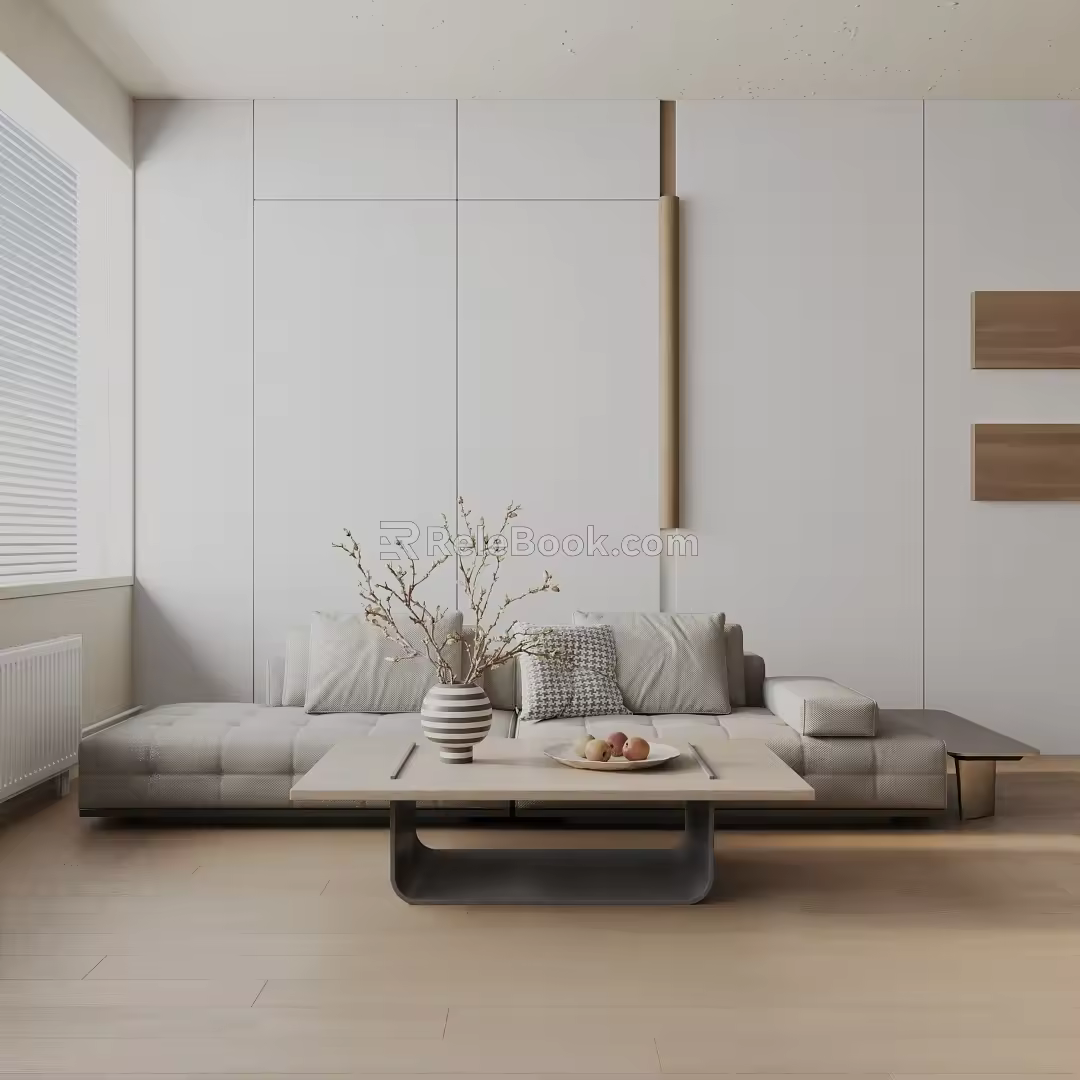 Modern three-seat sofa 3d model