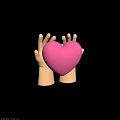 Two Hands Gently Holding Soft Pink Heart Shaped Decorative Object 3d model