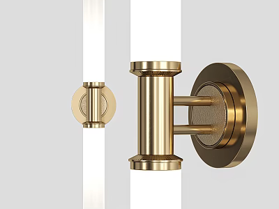 Modern Brass Wall Lamp With Elegant Metal Design And Wall Mounted Structure 3d model