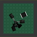 Professional Electronic Camera With Tripod And Director Chair On Green Mat