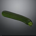 Fresh Green Zucchini Vegetable with Smooth Skin Texture on Gray Background 3d model