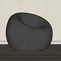 Modern Gray Rounded Single Seater Sofa For Minimalist Living Room Interior