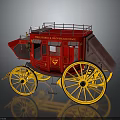 Vintage Royal Mail Coach Red Design With Yellow Wheels And Detailed Body