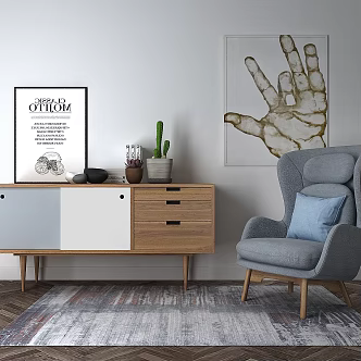 Nordic TV cabinet 3d model