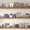 Modern Solid Wood Bookshelf Solid Wood Magazine Rack Solid Wood Bookshelf Magazine Book Combination Wall Hanging Bookshelf Extracurricular Book Ornaments 3d model
