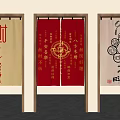 Traditional Chinese Decorative Door Curtains With Cultural Characters And Patterns