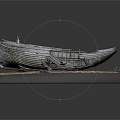 Broken boat Small boat Fishing boat Wooden boat 3d model