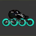 Black Inline Skates With Green Wheels Modern Design For Casual Sports Activities