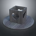 Elegant Wooden Decorative Box With Heart Shaped Cutouts On Circular Base