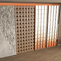 Modern Room Dividers With Stone Texture Lattice Design And Glass Panels In Interior Space