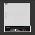 Laboratory Oven With White Exterior Metal Door Control Panel Digital Display And Warning Label