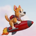 Rocket Dog Ornaments Flying Dog Rocket Dog Archie Decorations 3d model