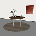 Modern Dining Table Simple Dining Table Round Table Round Table 3d model