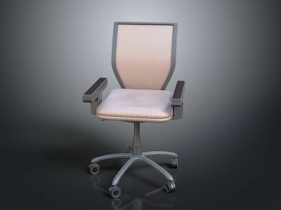 Modern Office Chair With Mesh Back Padded Seat Armrests And Swivel Base With Wheels 3d model