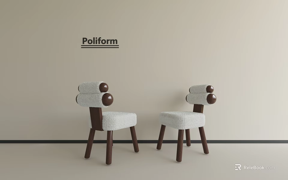 Modern Kids Chair With Wooden Legs Upholstered Seat And Round Back Details 3d model 