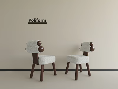 Modern Kids Chair With Wooden Legs Upholstered Seat And Round Back Details 3d model