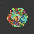 Golden Geometric Sphere Decorative Ornament with Interlocking Metallic Shapes for Home Use
