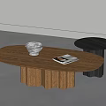 Nordic Solid Wood Coffee Table Combination Coffee Table Side Table Solid Wood Coffee Table Combination 3d model