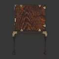 Classic Rosewood Cabinet With Gold Accents Curved Legs And Drawers Design