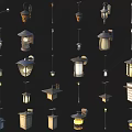 Stylish Outdoor Lights With Various Wall Mounted Hanging And Post Designs 3d model