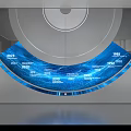 Urban Planning Exhibition Hall Featuring Historical Timeline And Year Data Visualization